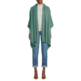 Lands' End Women's CashTouch Shawl Wrap Washed Evergreen One size