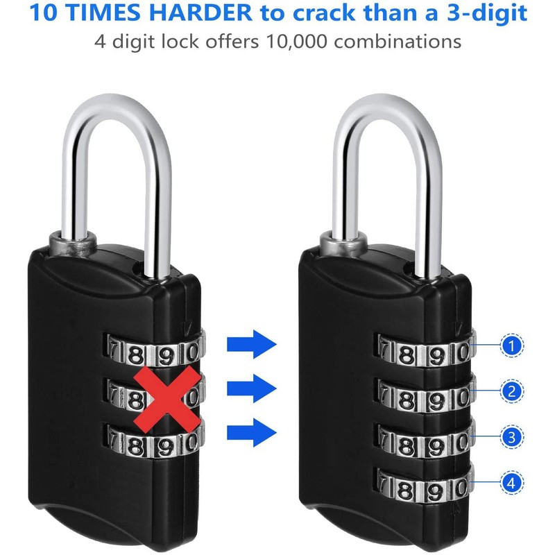 DAYGOS Combination Padlock, 4 Digit Small Lock for School Gym