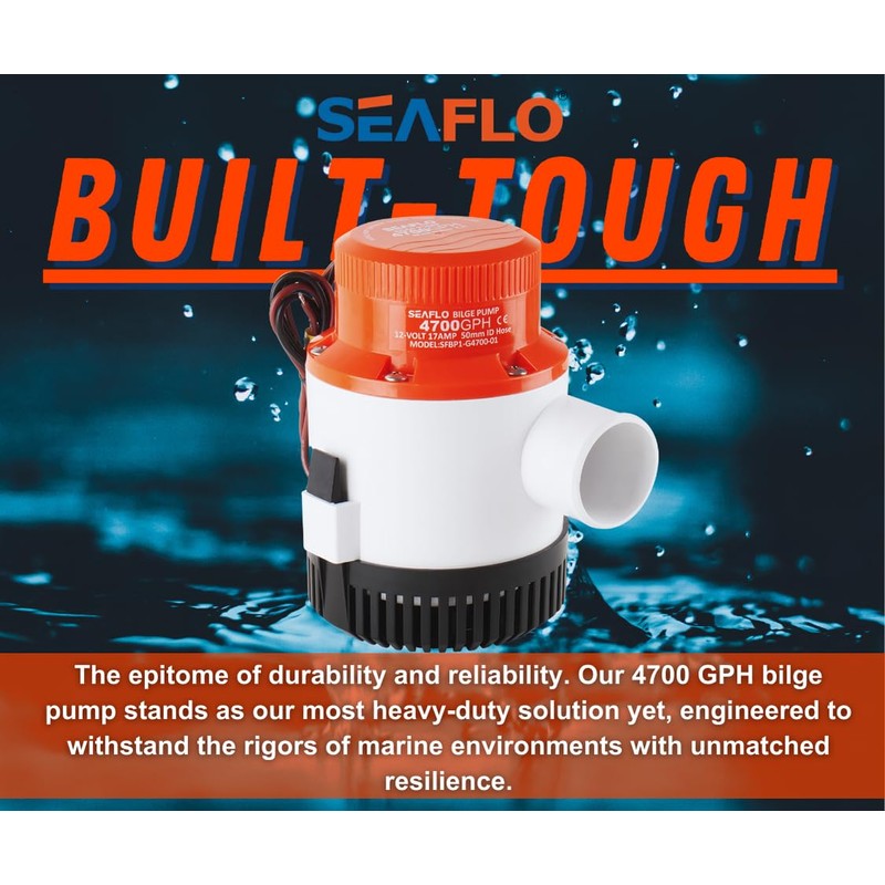 Seaflo 4700 GPH 24v Heavy Duty Electric Bilge Pump (4700gph