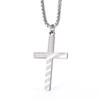 Wolentty Stainless Steel American Flag Cross Necklace Engraved Religious Philippians
