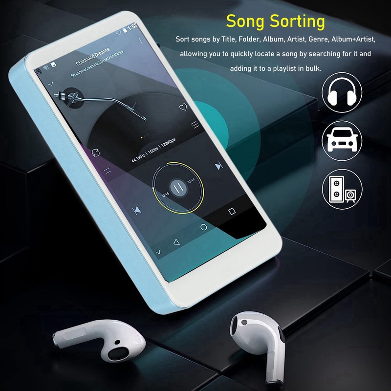 MP4 Player with Bluetooth and WiFi HiFi Sound 5.0inch Full
