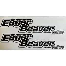 Eager Beaver Trailers Replacement Stickers 24”(Set Of 2) Black Decals Logo Equip