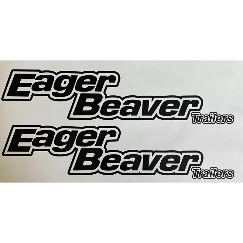 Eager Beaver Trailers Replacement Stickers 24”(Set Of 2) Black Decals