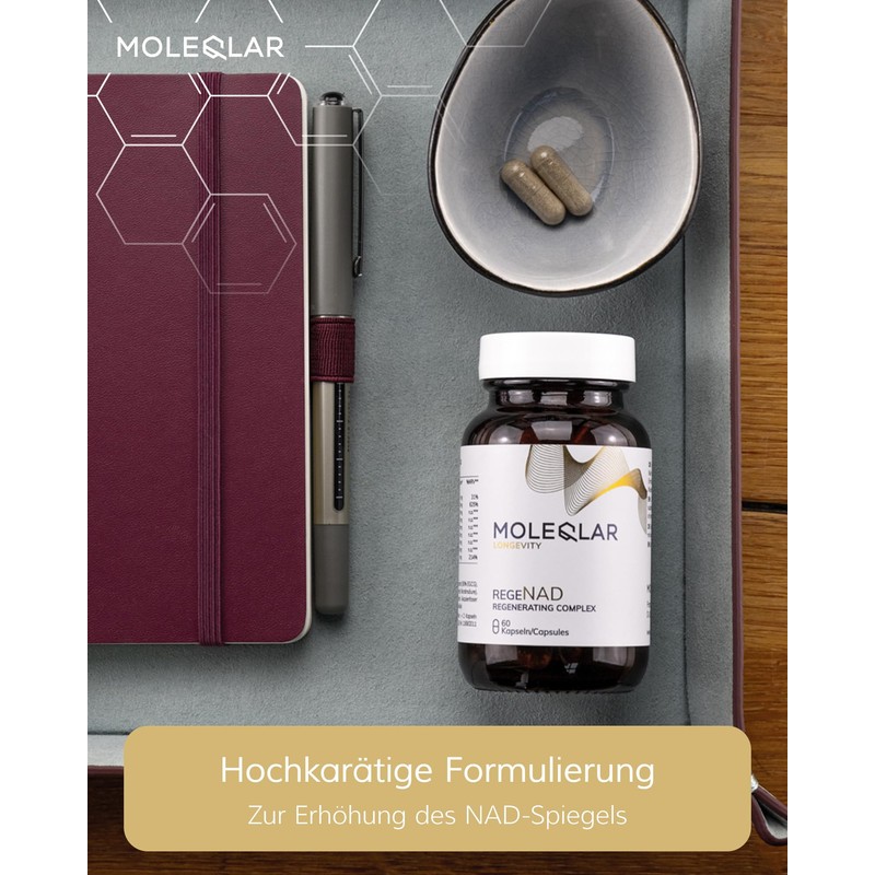 MoleQlar NAD Booster 60 Capsules - Dietary Supplement with Nicotinamide
