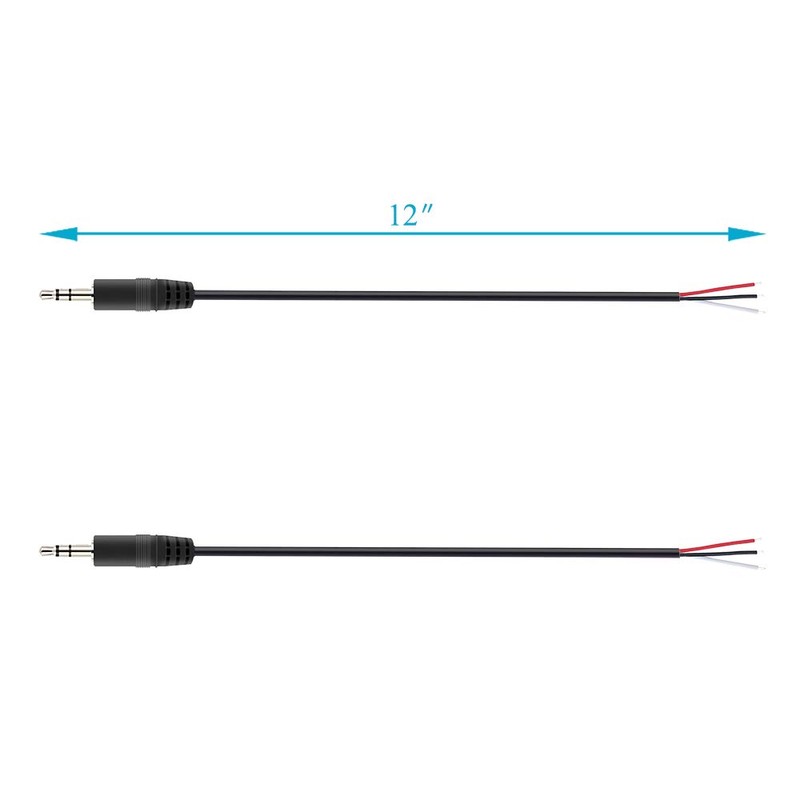 Fancasee 2-Pack 3.5mm 1/8" to Speaker Wire TRS Stereo Male
