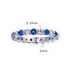 Cubic Zirconia Blue White Alternating Stackable CZ Eternity Ring Simulated