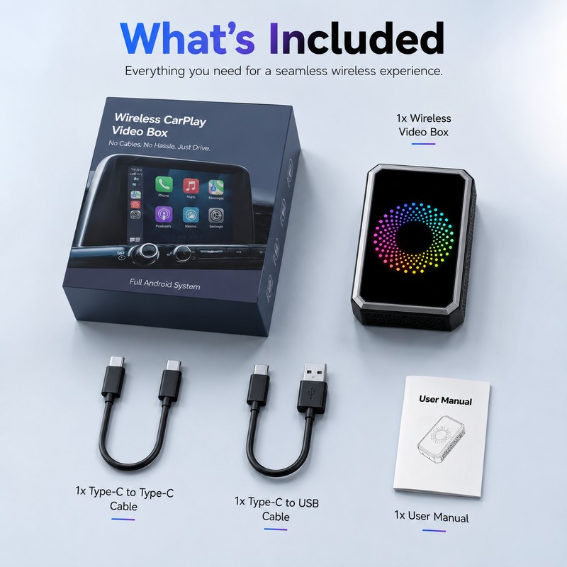 Wireless CarPlay Adapter for In-Car Entertainment – 3-in-1 Android Auto