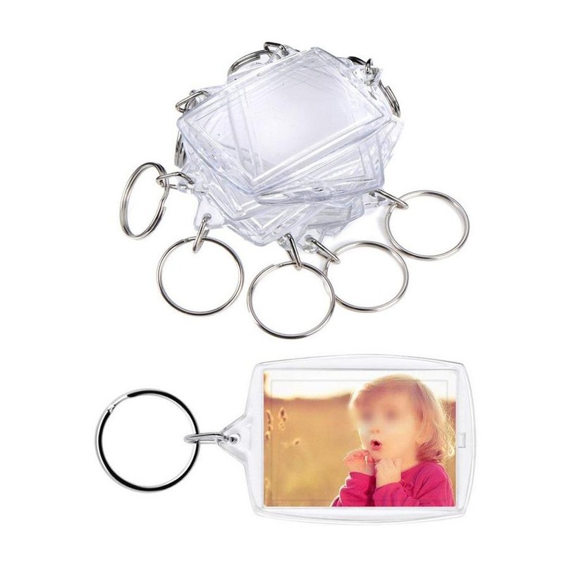 SYBL 10Pcs Acrylic Photo Frame Keychains - Rectangle Blank Photo