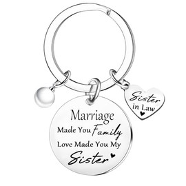 Nfyxcaz Sister In Law Gifts Unbiological Sisters Gifts Sister-In-Law Christmas Birthday Keychain