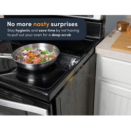 Linda’s Essentials Silicone Stove Gap Covers (2 Pack), Heat Resistant Oven Gap Filler Seals Gaps Between Stovetop and Counter, Easy to Clean Stove Gap Guard (30 Inches, Clear)