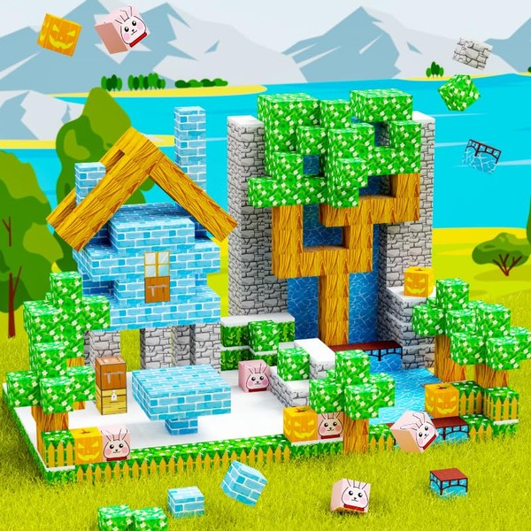 100PCS Nordic Town Magnetic Blocks Set - Modular Scandinavian Architecture