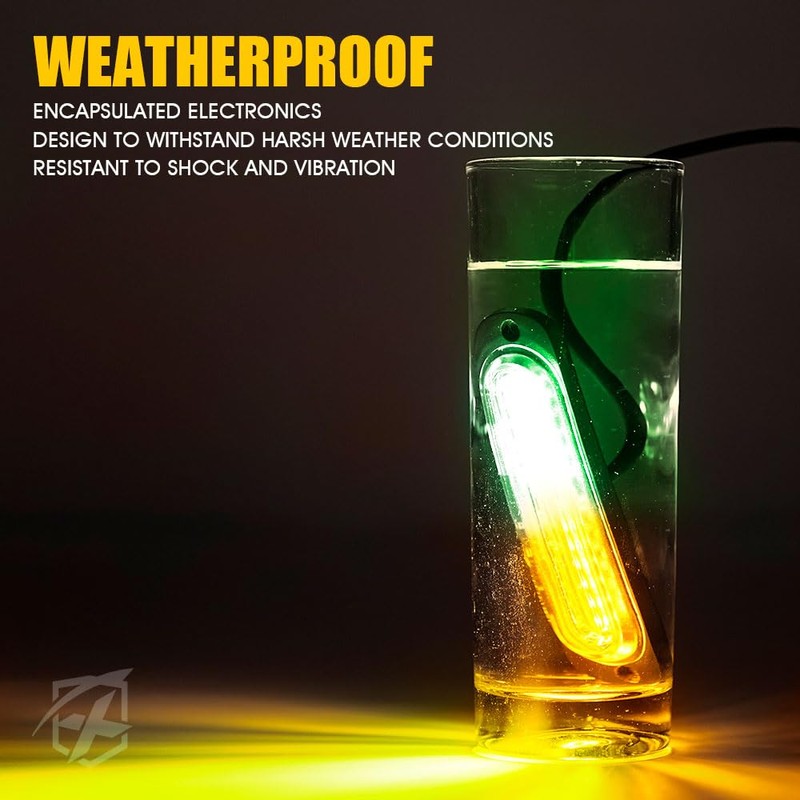 Xprite Amber Green LED Surface Mount Strobe Lights Kit, w/Control