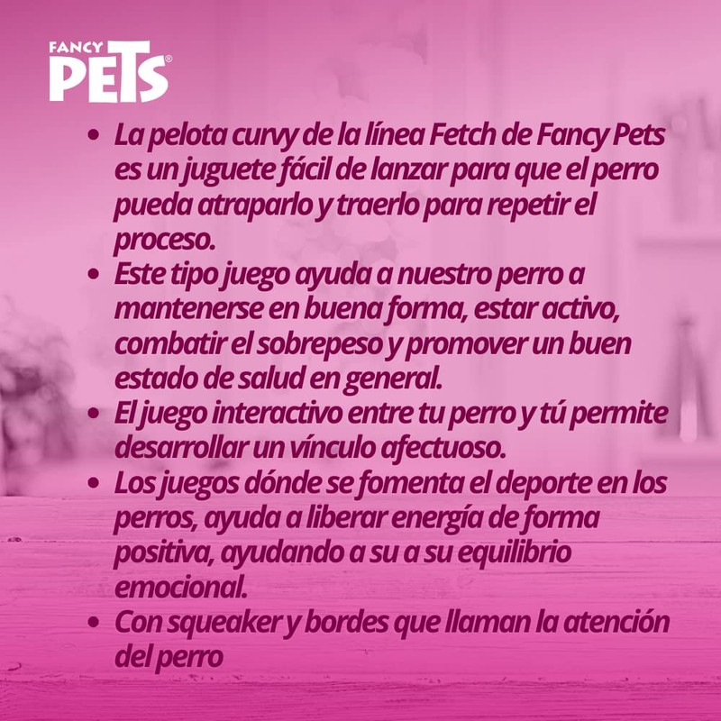 Fancy Pets Pelota Fetch Curvy Color Azul con Sonido para