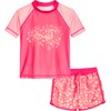 Playshoes Girls 2-Piece Rash Guard Set, coral, 86-92