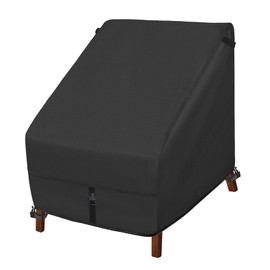 Porch Shield Patio Chair Covers - Waterproof Outdoor Lounge Deep Seat Adirondack Chair Cover - 34W x 37D x 36H inch, Black