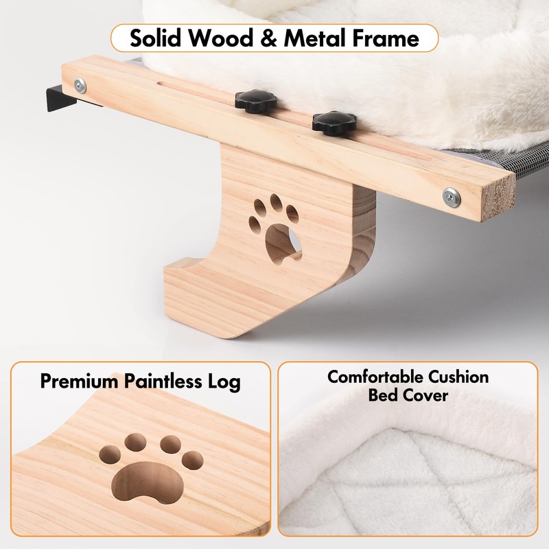 AMOSIJOY Cat Sill Window Perch Sturdy Hammock Seat with Cushion