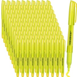 Thenshop 100 Pcs Yellow Highlighters Bulk Pocket Style Highlighters Bible Highlighter Gel Highlighter for Bible No Bleed Thin Highlighters for Adults Highlighting in the Home Office