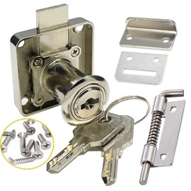 Cabinet Doors Drawer Heavy Safety Closet Lock with Keys Deadbolt (Keyed Alike) Single Double Door General Purpose Fits on 2/3 inch-7/8 inch Wooden Panels Thickness (1 Pack)