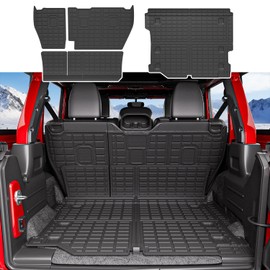 xipoqix Cargo Mat Compatible with 2018-2024 Jeep Wrangler JL Unlimited 4X4 TPE Cargo Liner Trunk Mat Backrest Trunk Liner Replacement for 2018-2024 Jeep Wrangler JL Accessories