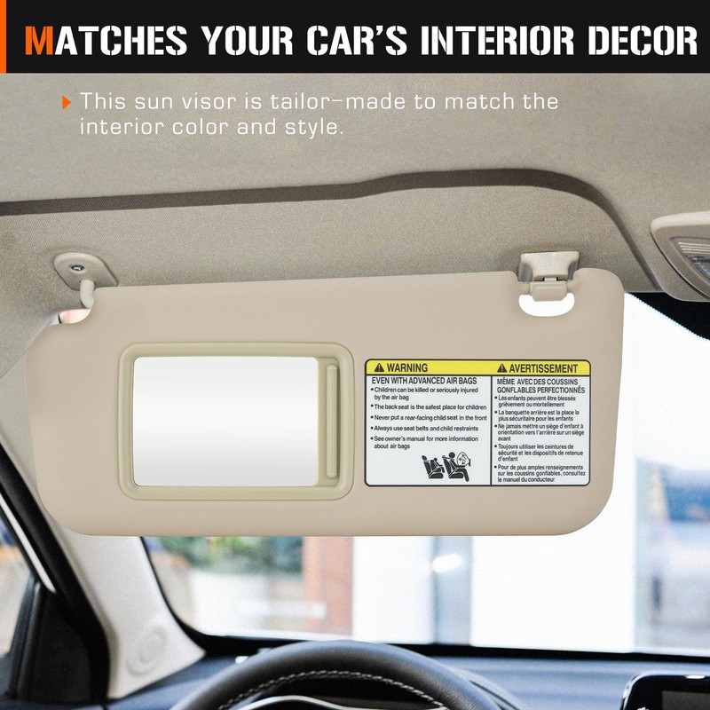 Left & Right Sun Visor with Vanity Light for 2006-2013