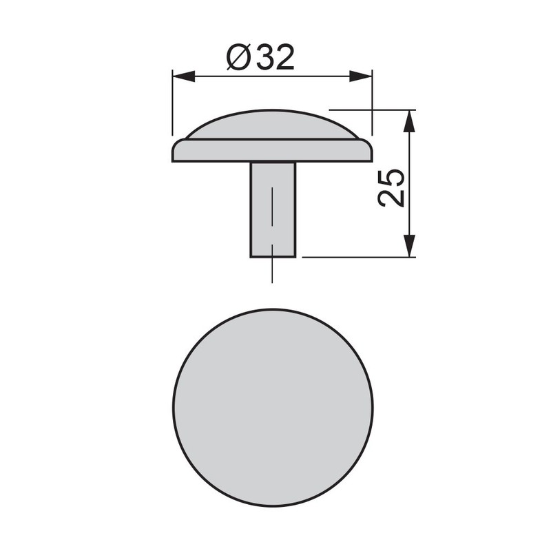 Emuca 9160008 Furniture Knob, Bronze, 32 mm, Set of 25
