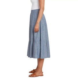 Matty M Ladies' Tiered Midi Skirt Color Light Blue Denim Women's Size XXL