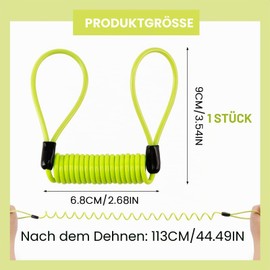 Memory Cable for Brake Disc Lock, Motorcycle Reminder Cable Disk Lock Cable, Safety Spring Reminder Cable, Memory Cable for Motorcycles, Scooters and Sports Bikes, Yellow
