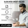 FATASH PU Leather Credit Card Holder Wallet, RFID Blocking Ultra