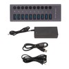 10 Port USB3.0 Hub Splitter Independent Power Supply Charging Data