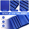 16 Pack Black and Blue Tablecloths and Satin Runners Set