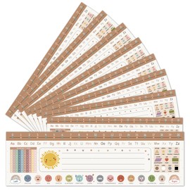 JUESMOS 36PC Name Tags for Classroom Traditional Manuscript Name Plate for Desk Student Desks Nametags Stickers with Alphabet,Number Line,Colors,Emotions and More Classroom Essentials