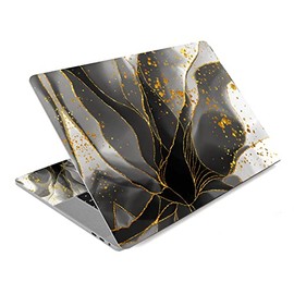 12 13 13.3 14 15.4 15.6 Inches Laptop Skin Sticker Decal Universal Netbook Skin Sticker | Need to Cut,Easy to Apply, Remove and Change Styles (Black Marble)