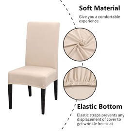 Aisprts Dining Room Chair Covers Slipcovers Set of 4 or 6, Stretch Removable Washable Dining Chair Protector Decoration Cover Seat Slipcover for Hotel,Ceremony,Banquet,Kitchen,Restaurant,Home