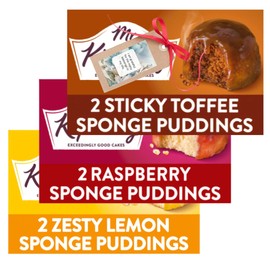 Pudding Bundle With Sticky Toffee, Zesty Lemon And Raspberry Flavours Sponge Puddings (3 Pack) - By Oerich Gift