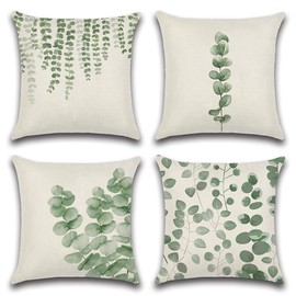 JOTOM Waterproof Cushion Covers, Decorative Waterproof Cushion Cover, Sofa Decorative Cushion Cover for Sofa, Room, Balcony, Patio, Garden, Outdoor, Outdoor (Eucalyptus B)
