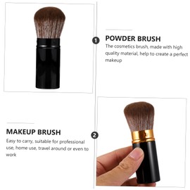 Minkissy 2pcs Portable Makeup Brush for Blush and Loose Powder Travel-friendly Cosmetic Tools for Daily and for Women and Girls