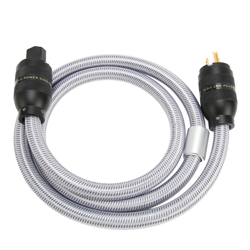 HiFi Power Cable Pure Copper Gold Plated Double Shielding Audiophile