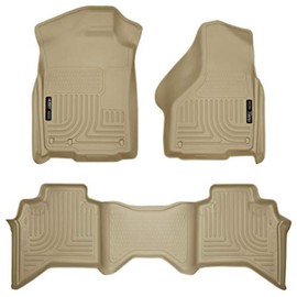 Husky Liners Weatherbeater Floor Mats | Fits 2002-2008 Ram 1500 Crew Cab; 2003-2009 Ram 2500/3500 Crew Cab | Front & 2nd Row, 3-pc Tan - 98033
