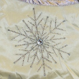 Kurt Adler Tree Skirt with Crystal Lace Snowflakes, 54-Inch, Ivory