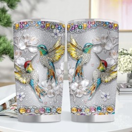 Goiicoln Hummingbird 20oz Tumbler Gift, Hummingbird Tumbler, 20 oz Tumbler with Lid and Straw, Hummingbird Gifts for Women Bird Lovers Grandma Mom, Mother's Day Birthday Gifts for Women Mom