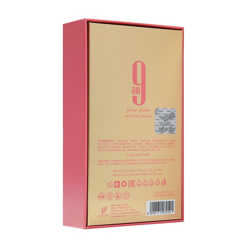 Afnan 9 AM Pour Femme Eau De Parfum, 3.4 Fl.