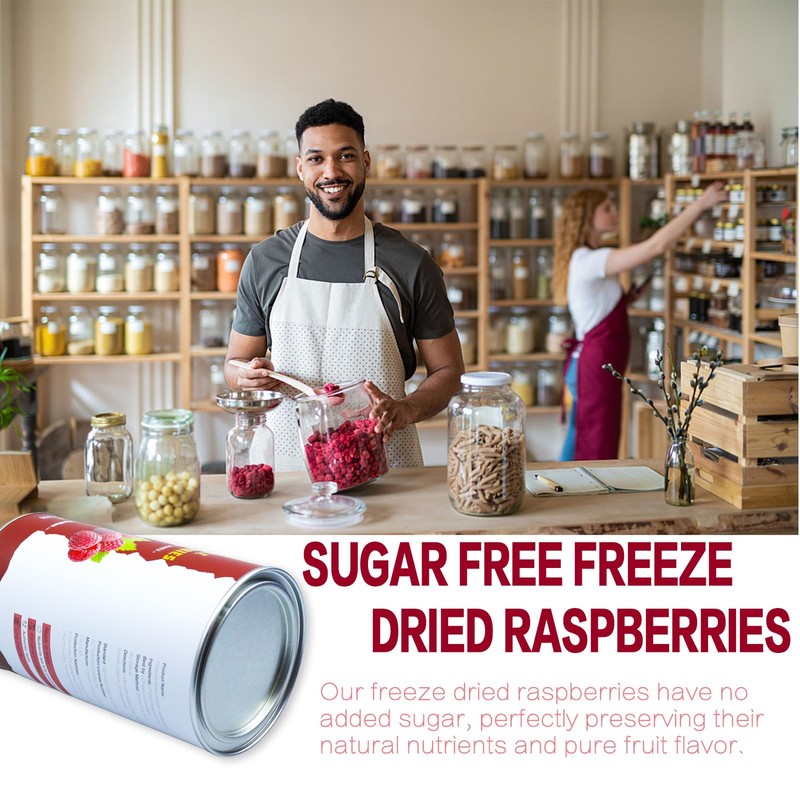Freeze Dried Raspberries, Freeze Dried Fruit, 55G/1.94OZ