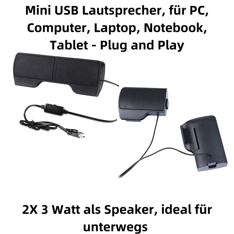 Aukson P01C Mini USB Speaker 6W Portable Speaker with 3.5mm