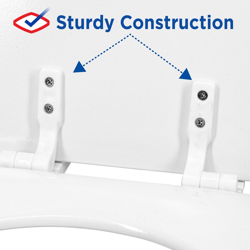 Clorox Round Wood Toilet Seat with Easy-Off Hinges-Wiggle Free Design