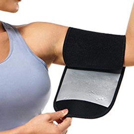 Recortadores de Brazos para Mujeres Sauna Bandas de Sudor Brazo Ajustable Entrenador de Brazos Mangas de Tóner para Entrenamiento Deportivo (Plata)