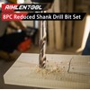 AIMLENTOOL Reduced Shank Drill Bit Set, 8Pcs High-Speed Steel, 1/2”