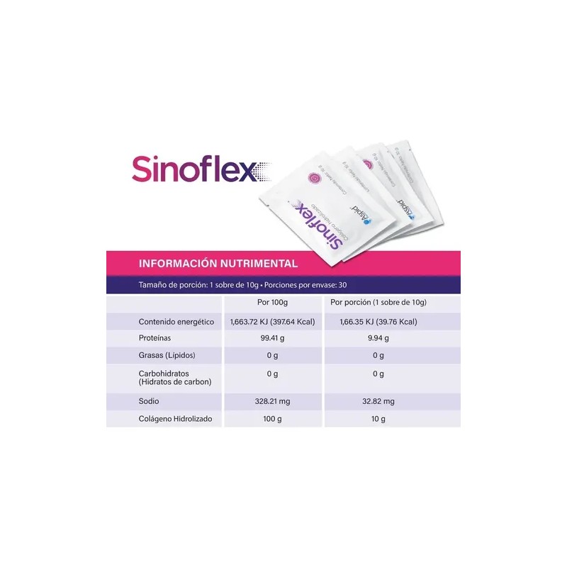 Kit 3 Pzs Sinoflex, Colágeno Hidrolizado Con 90 Sobres