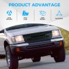 Autohai Front Grill for 1997-2000 TOYOTA TACOMA W/Lights Black