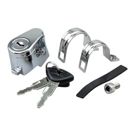 キジマ(Kijima) 汎用 バイクパーツ ヘルメットロック ホルダー ハンドルクランプタイプ スチール製 盗難防止 22.2mm/25.4mm メッキ 303-1625