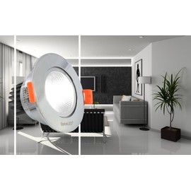 SpiceLED DownLED-6 recessed LED spotlight, 6 W, neutral white, 230 V, high-power LED ceiling spotlight, dimmable